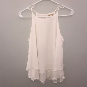 Pink Rose white halter top